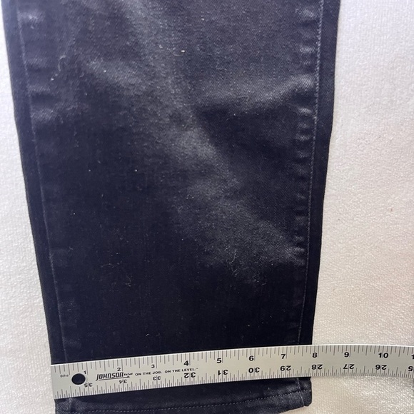 Levi’s 505 Straight Leg Black Denim Jeans Womens 6 Stretch Work Waitress 2545 - Picture 9 of 11